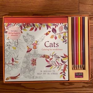 Cats: Coloring for Mindfulness, Adult Coloring Kit